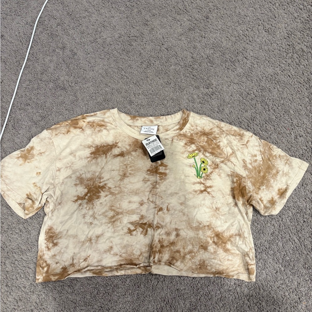 Zumies Tan Tie-Dye Crop Top